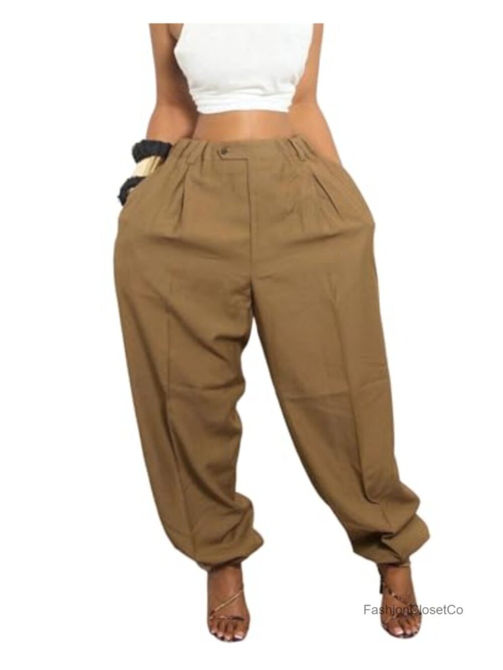 Balloon Harem Pants High Waisted Puffy Boho 95% Polyester 5% Spandex